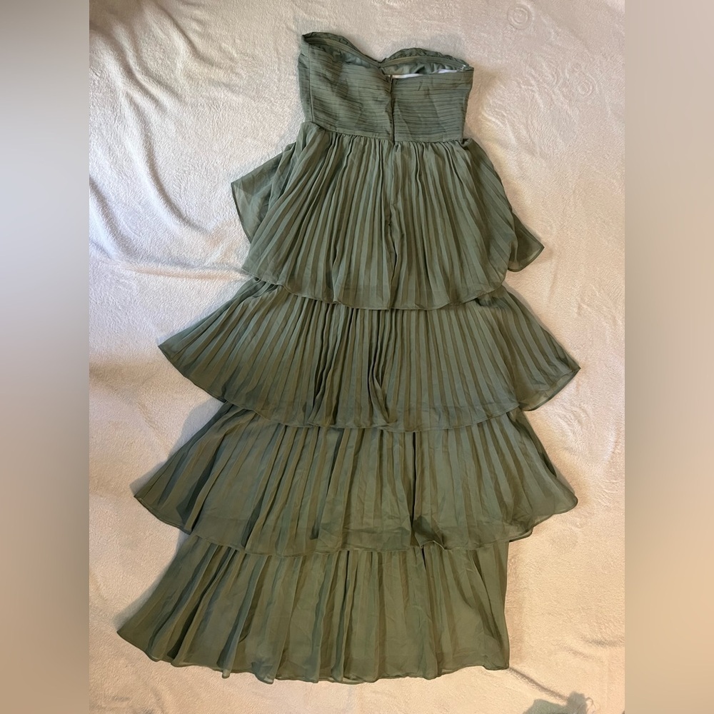 Lulus Seriously Sensational Sage Brush Strapless
Tiered Maxi Dress - Picture 6 of 10